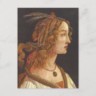 Porträtt i unga Simonetta Vespucci Vykort