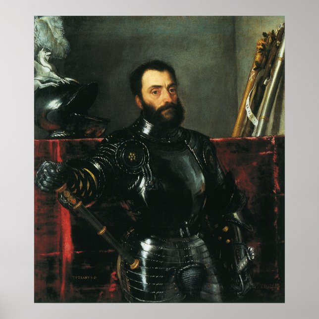 Porträtt i Urbinos herke av Titian Poster (Framsidan)