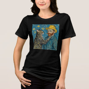 Porträtt i Van Gogh-stil med katt T Shirt
