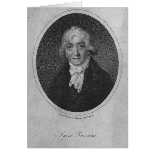 Porträtt i Venanzio Rauzzini Hälsningskort (Framsidan)