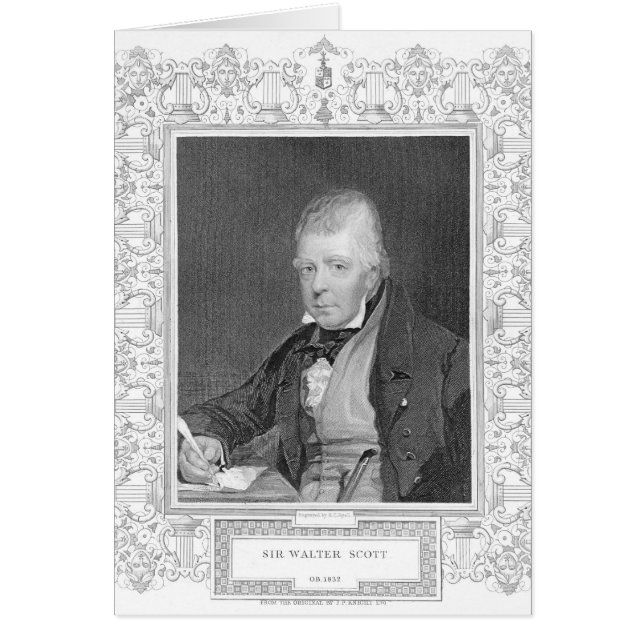 Porträtt i Walter Scott Hälsningskort (Framsidan)