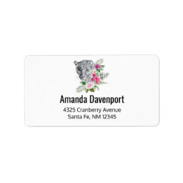 Porträtt i Watercolor Adressetikett