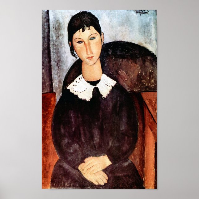 Porträtt i White Collar, Modigliani Poster (Framsidan)