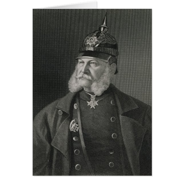 Porträtt i William I Kung i Preussia Hälsningskort (Framsidan)