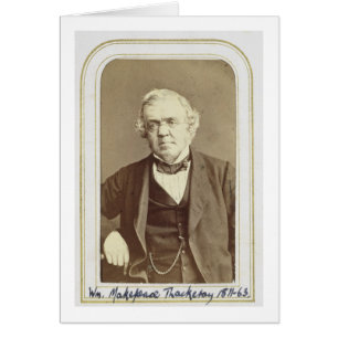 Porträtt i William Makepeace Thackeray (1811-63) Hälsningskort