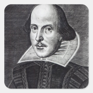 Porträtt i William Shakespeare Fyrkantigt Klistermärke