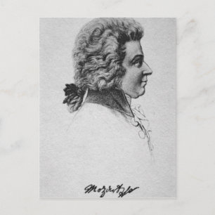 Porträtt i Wolfgang Amadeus Mozart Vykort