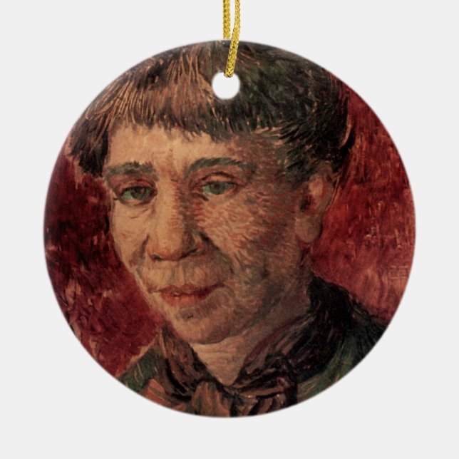 Porträtt i Woman Madame Tanguy, Vincent van Gogh Julgransprydnad Keramik (Framsidan)