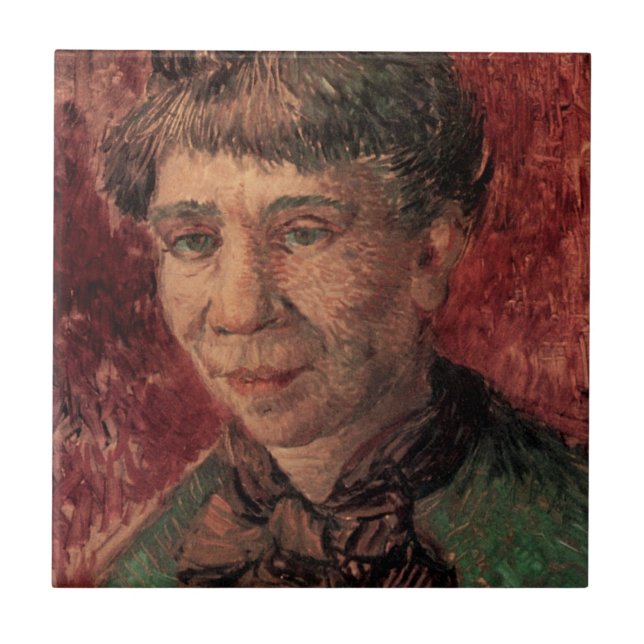 Porträtt i Woman Madame Tanguy, Vincent van Gogh Kakelplatta (Framsidan)