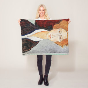 Porträtt i Woman, Modigliani Fleecefilt