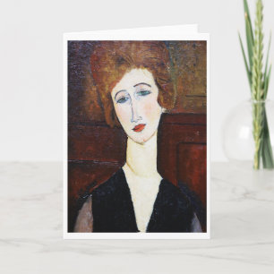 Porträtt i Woman, Modigliani Kort