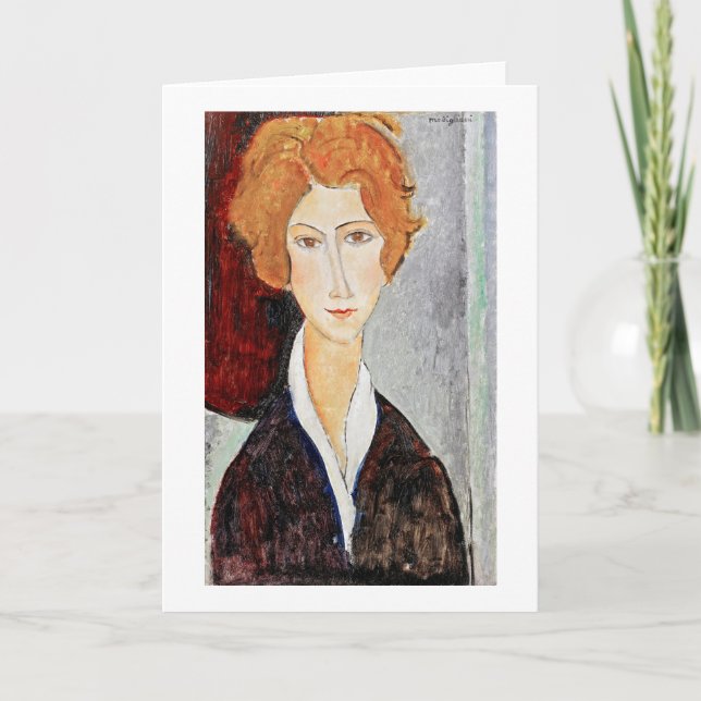 Porträtt i Woman, Modigliani Kort (Framsida)