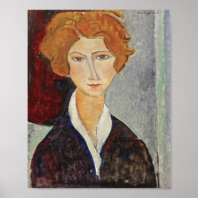 Porträtt i Woman, Modigliani Poster (Framsidan)