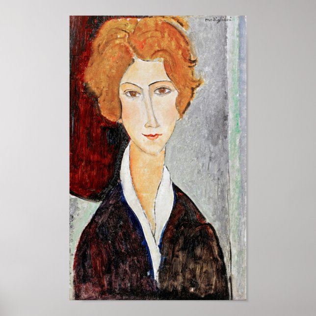 Porträtt i Woman, Modigliani Poster (Framsidan)