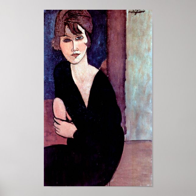 Porträtt i Woman, Modigliani Poster (Framsidan)