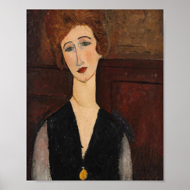 Porträtt i Woman, Modigliani Poster (Framsidan)