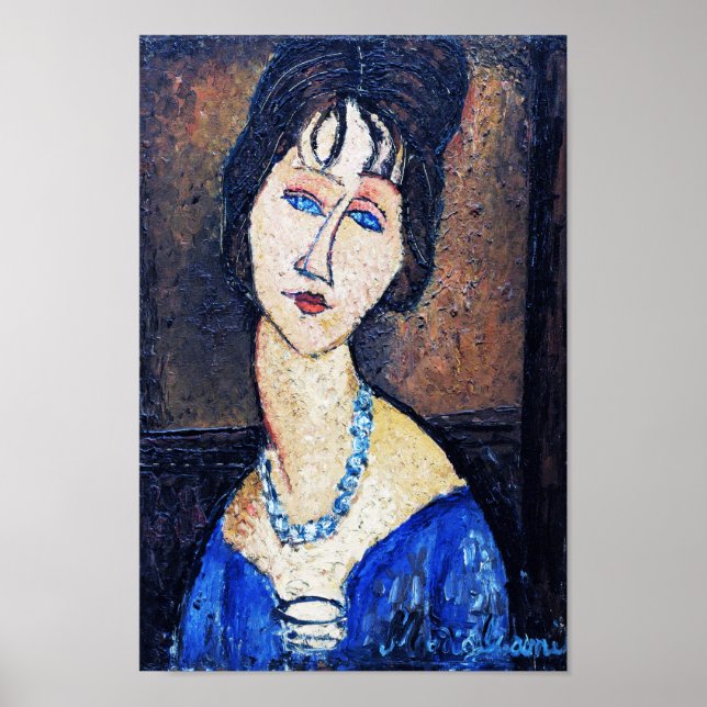 Porträtt i Woman, Modigliani Poster (Framsidan)