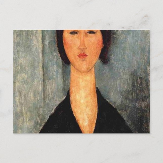 Porträtt i Woman Modigliani Vykort (Framsida)