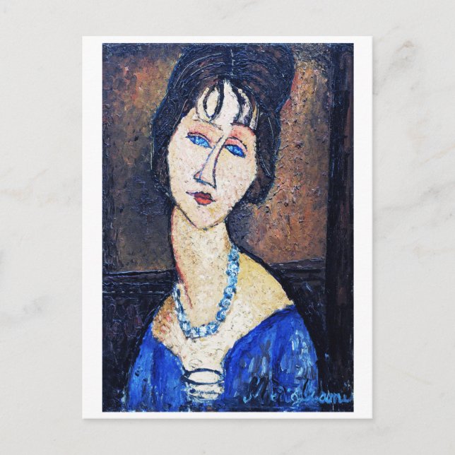 Porträtt i Woman, Modigliani Vykort (Framsida)