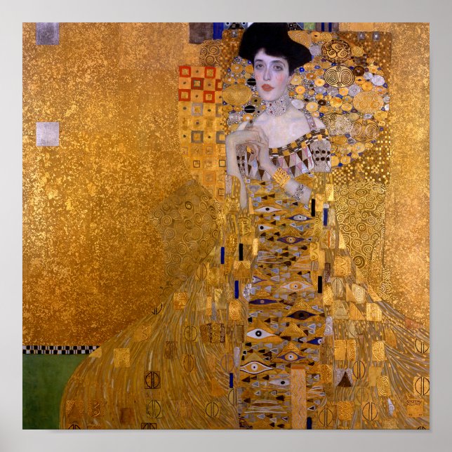 Porträtt i Womans målning av Gustav Klimt Poster (Framsidan)