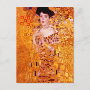 Porträtt i Womans målning av Gustav Klimt Vykort