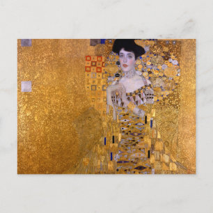 Porträtt i Womans målning av Gustav Klimt Vykort