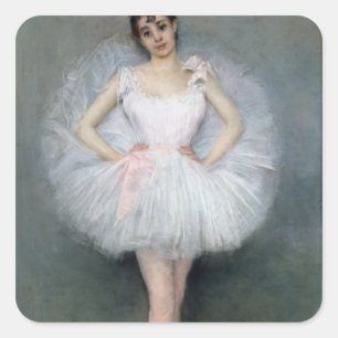 Porträtt i Young Ballerina Fyrkantigt Klistermärke