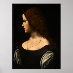 Porträtt i Young Dam,1500,Leonardo da Vinci Poster