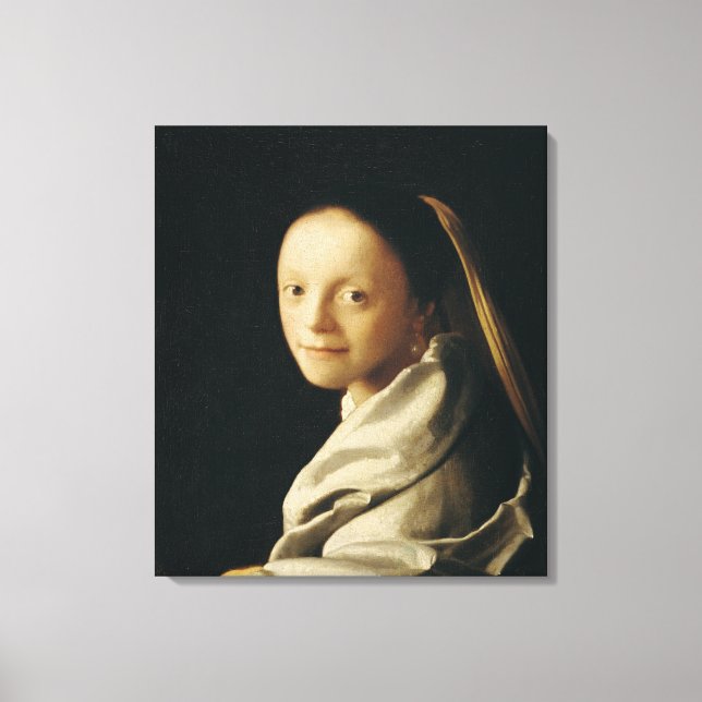 Porträtt i Young Woman, 1663-65 Canvastryck (Framsida)