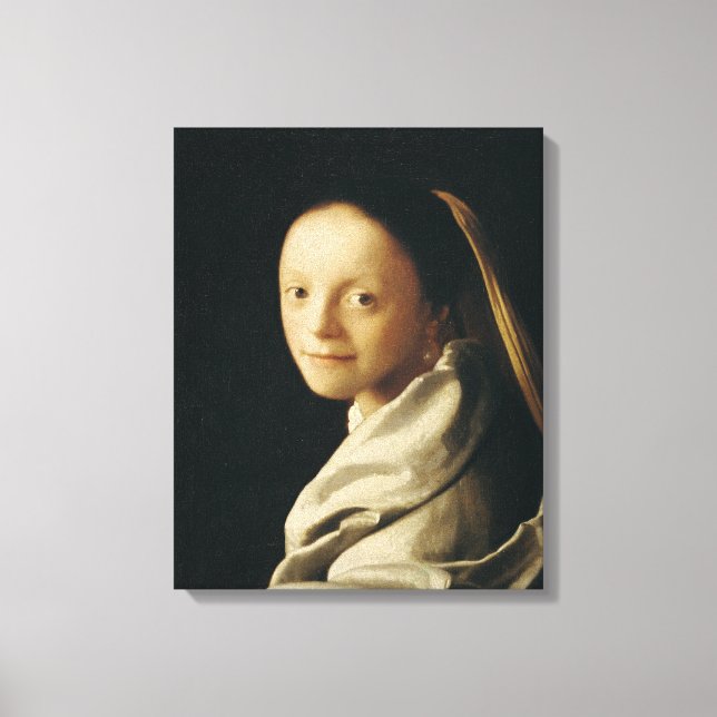 Porträtt i Young Woman, 1663-65 Canvastryck (Framsida)