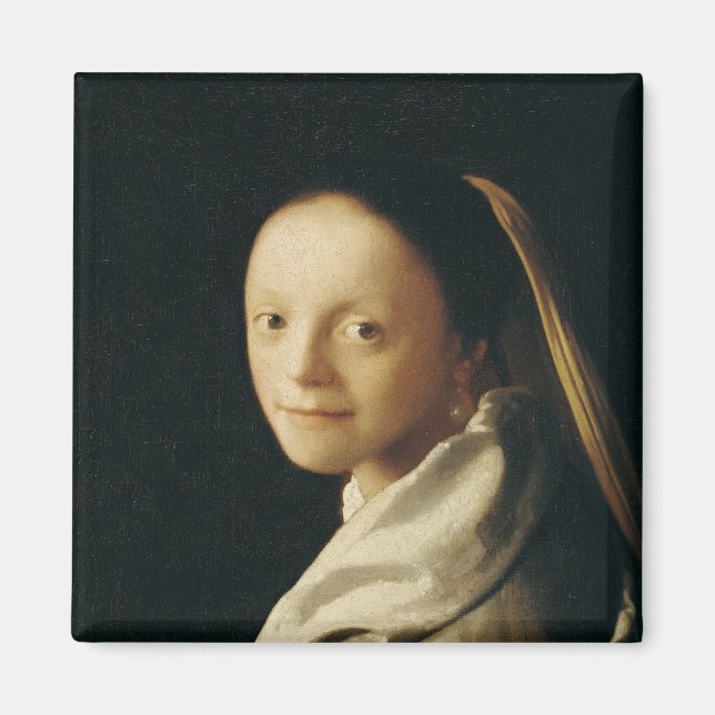 Porträtt i Young Woman, 1663-65 Magnet (Framsidan)