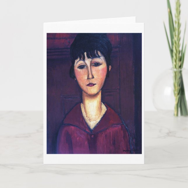 Porträtt i Young Woman, Modigliani Kort (Framsida)