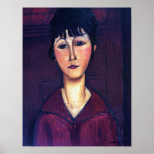 Porträtt i Young Woman, Modigliani Poster