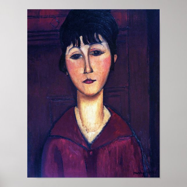 Porträtt i Young Woman, Modigliani Poster (Framsidan)