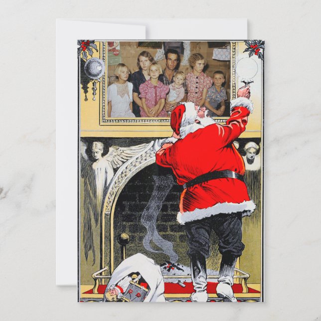 Porträtt-julkort för personlig-familjen julkort (Framsida)