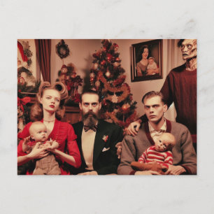 Porträtt,, julskräcken Retro Creepy Vykort