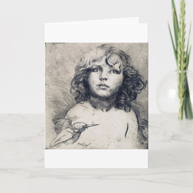 Porträtt (koppartryck), Alphonse Mucha Kort (Framsida)