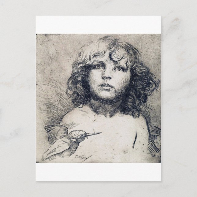 Porträtt (koppartryck), Alphonse Mucha Vykort (Framsida)