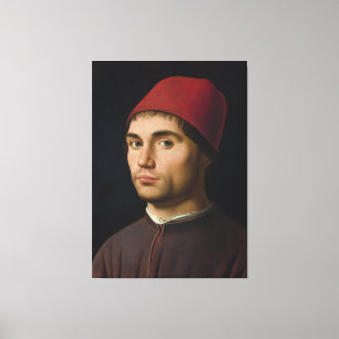 Porträtt Man Antonello Messina-målarkonst vintag Canvastryck