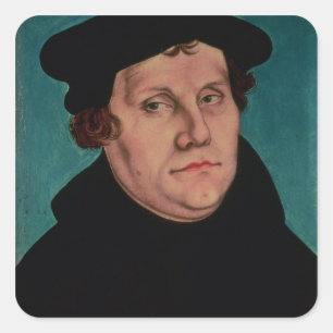 Porträtt, Martin Luther, 1529 Fyrkantigt Klistermärke