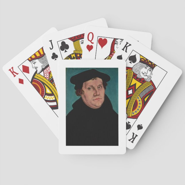 Porträtt, Martin Luther, 1529 Spel Kort (Baksidan)