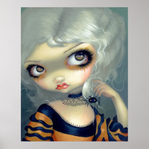 Porträtt med Spiderling ART PRINT gothic rococo Poster