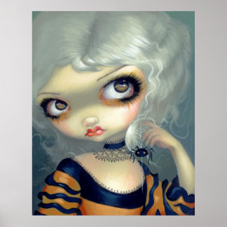 Porträtt med Spiderling ART PRINT gothic rococo Poster