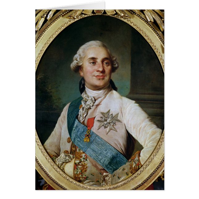 Porträtt Medallion av Louis XVI 1775 Hälsningskort (Framsidan)