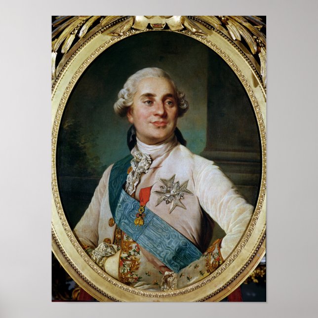 Porträtt Medallion av Louis XVI 1775 Poster (Framsidan)