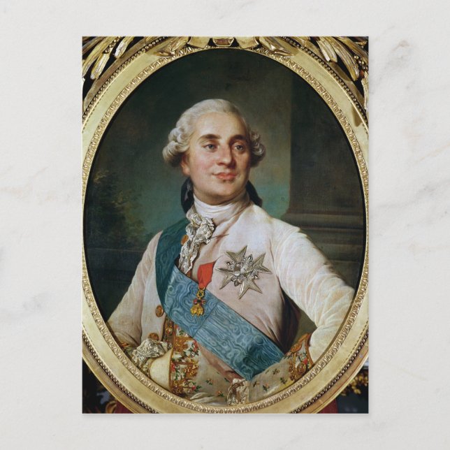 Porträtt Medallion av Louis XVI 1775 Vykort (Framsida)