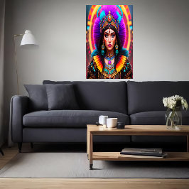 Porträtt: Mictēcacihuātl a Aztec Goddess | AI Art Poster