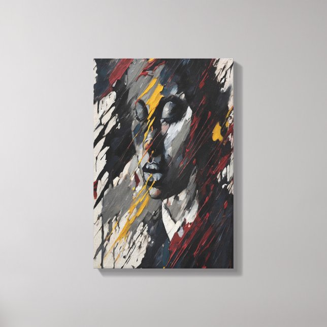 Porträtt Modern konst med feta Abstrakter Canvastryck (Framsida)