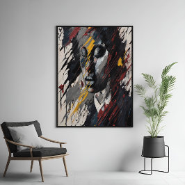 Porträtt Modern konst med feta Abstrakter Poster