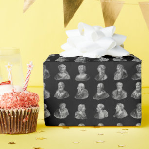 Porträtt Mönster i de gamla filosoferna Black Presentpapper